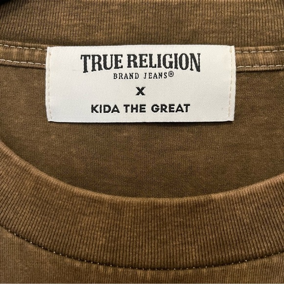 True Religion x Kida the Great Long Sleeve Burnout Green T Shirt Men’s Size L - Picture 4 of 8